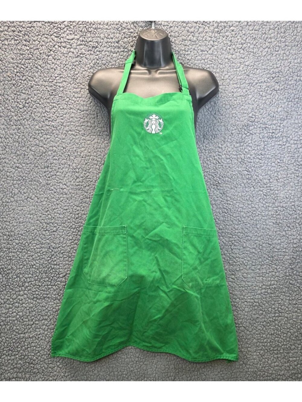 Starbucks Authentic Employee Barista Green Apron Uniform Pockets One Size